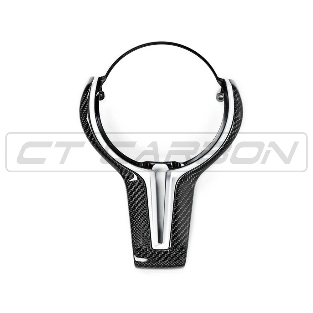 BMW Fxx M CAR CARBON FIBRE STEERING WHEEL TRIM-Accessories-CT CARBON-CT Carbon - High-quality carbon fiber and gloss black aerodynamic parts for premium sports and luxury vehicles.