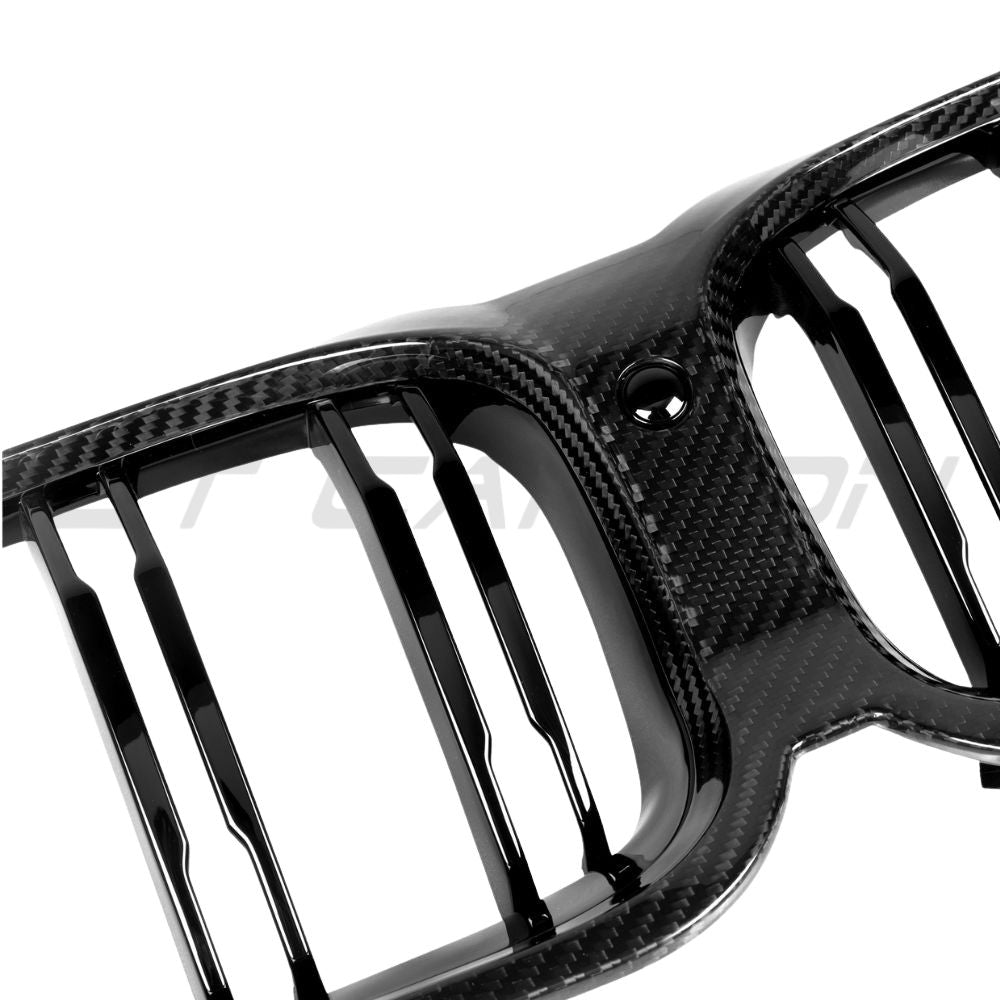 BMW 8 SERIES G14/G15/G16 LCI 2023+ CARBON FIBRE DOUBLE SLAT GRILLE-Accessories-CT CARBON-CT Carbon - High-quality carbon fiber and gloss black aerodynamic parts for premium sports and luxury vehicles.