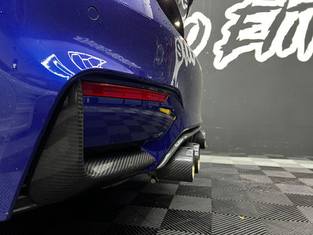 BMW M3 & M4 F80 F82 F83 REAR CARBON FIBRE BUMPER CANARDS-Accessories-CT CARBON-CT Carbon - High-quality carbon fiber and gloss black aerodynamic parts for premium sports and luxury vehicles.