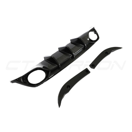 AUDI RS3 8Y 2022-2024 SALOON CARBON FIBRE DIFFUSER - CT DESIGN-Diffuser-CT CARBON-CT Carbon - High-quality carbon fiber and gloss black aerodynamic parts for premium sports and luxury vehicles.
