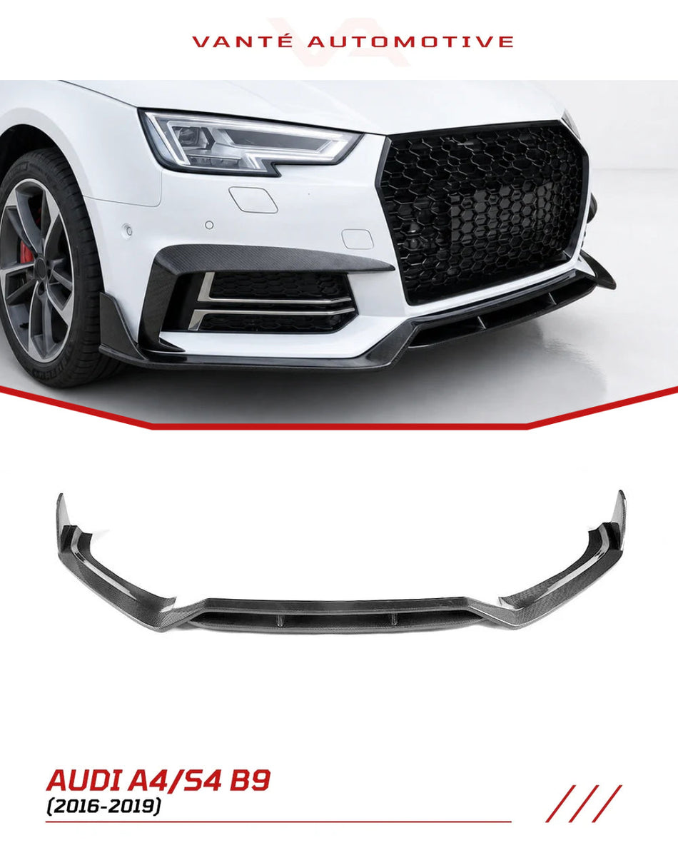 Audi A4 S-Line/S4 B9 S-Line Carbon Fibre Front Bumper Lip Splitter