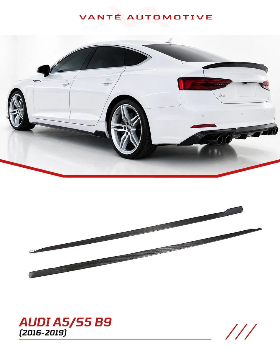 Audi A5 S-Line/S5 B9 Carbon Fibre Side Skirt Extensions