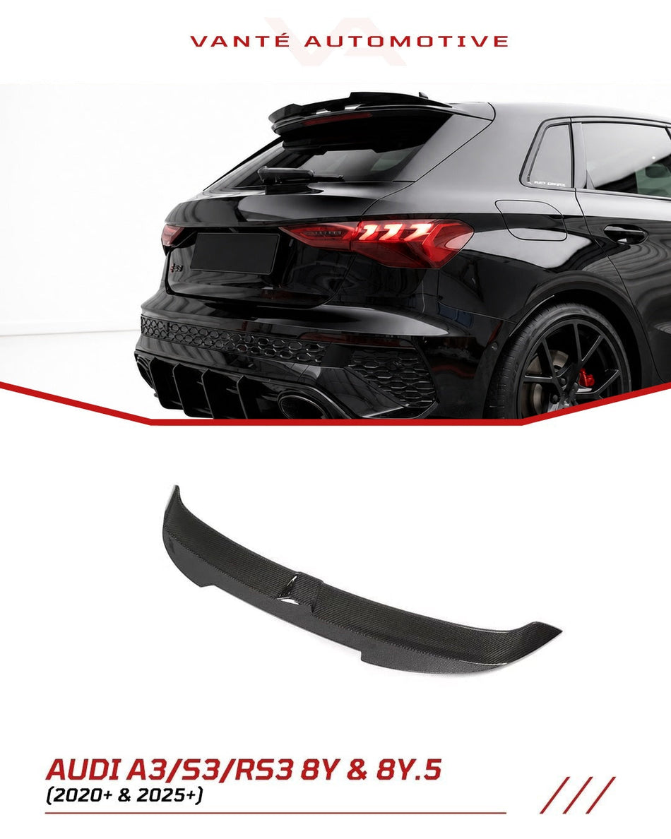 Audi A3/S3/RS3 8Y Carbon Fiber Rear Spoiler Wing V2