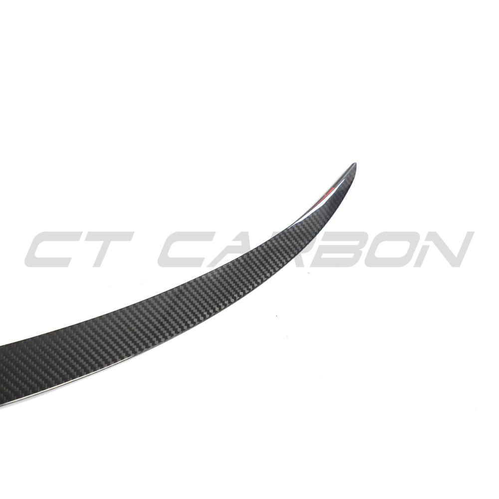 TESLA MODEL 3 2023+ CARBON FIBRE SPOILER - V1-Spoiler-CT CARBON-CT Carbon - High-quality carbon fiber and gloss black aerodynamic parts for premium sports and luxury vehicles.