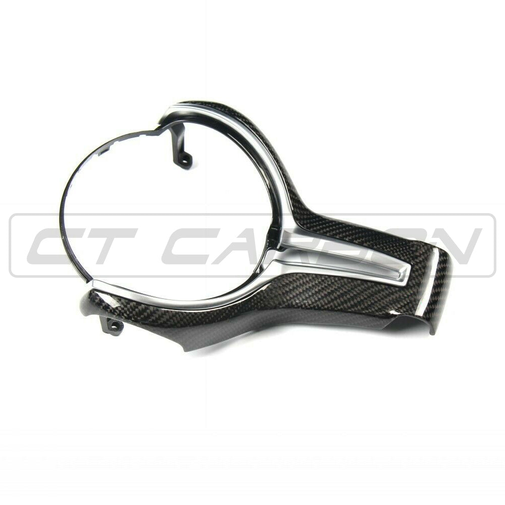 BMW Fxx M CAR CARBON FIBRE STEERING WHEEL TRIM-Accessories-CT CARBON-CT Carbon - High-quality carbon fiber and gloss black aerodynamic parts for premium sports and luxury vehicles.