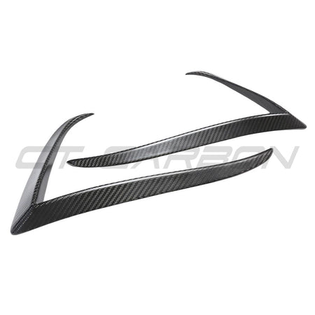 TESLA MODEL 3 2017-2023 CARBON FIBRE FRONT BUMPER CANARDS-Accessories-CT CARBON-CT Carbon - High-quality carbon fiber and gloss black aerodynamic parts for premium sports and luxury vehicles.