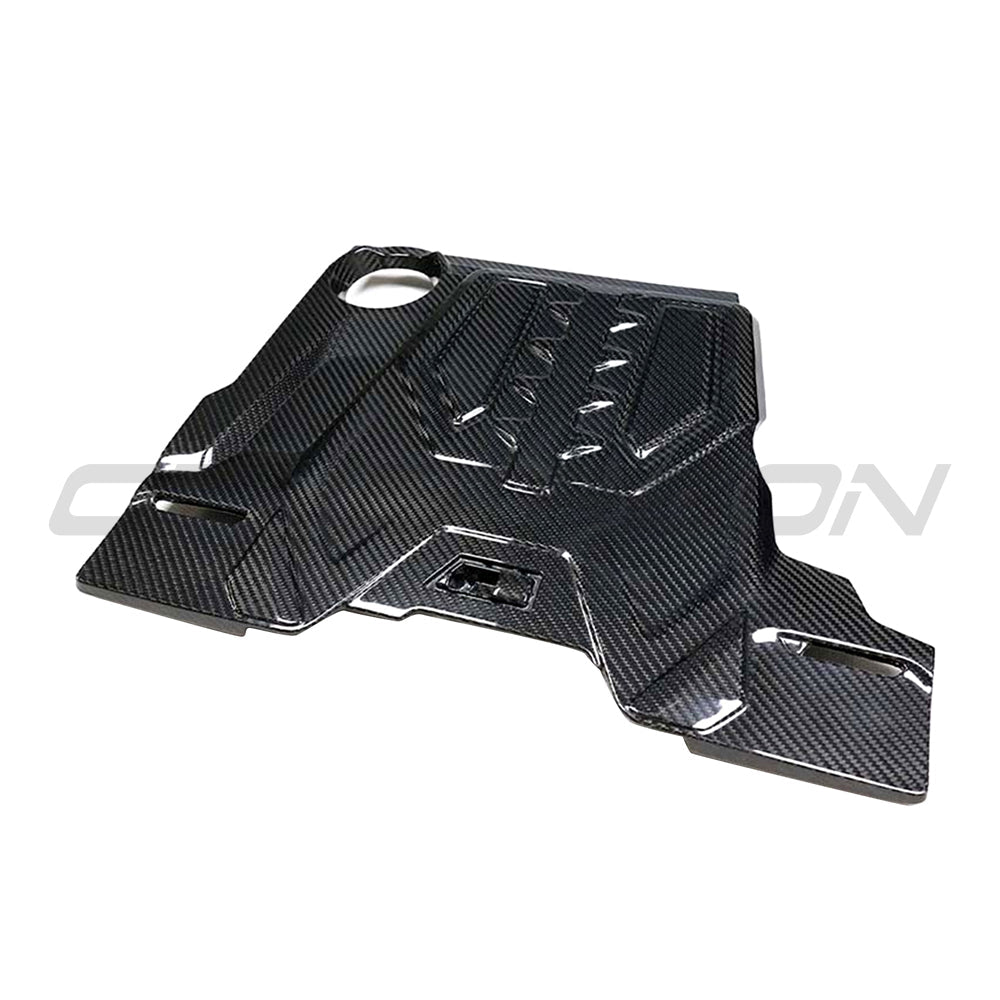 BMW F90 M5 & F91/92/93 M8 2018-2026 CARBON FIBRE ENGINE COVER-Accessories-CT CARBON-CT Carbon - High-quality carbon fiber and gloss black aerodynamic parts for premium sports and luxury vehicles.