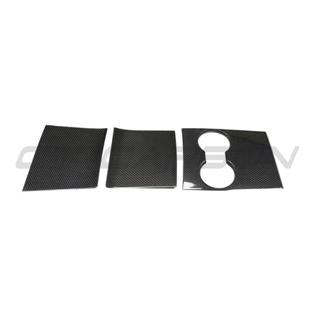 TESLA MODEL 3 2017-2023 CARBON FIBRE CENTRE CONSOLE ADD ON-Accessories-CT CARBON-CT Carbon - High-quality carbon fiber and gloss black aerodynamic parts for premium sports and luxury vehicles.