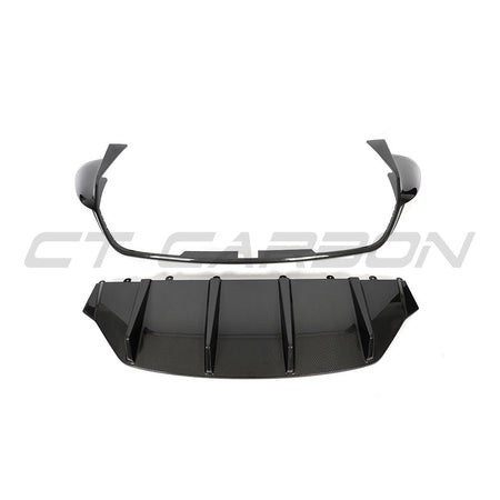 PORSCHE TAYCAN / TAYCAN 4 / TAYCAN 4S / TAYCAN GTS 2019+ CARBON FIBRE DIFFUSER-Diffuser-CT CARBON-CT Carbon - High-quality carbon fiber and gloss black aerodynamic parts for premium sports and luxury vehicles.