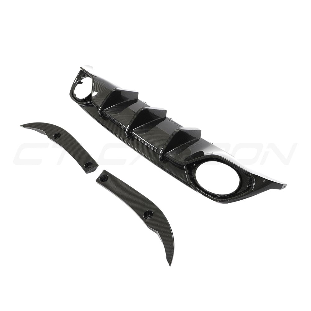 AUDI RS3 8Y 2022-2024 SALOON CARBON FIBRE DIFFUSER - CT DESIGN-Diffuser-CT CARBON-CT Carbon - High-quality carbon fiber and gloss black aerodynamic parts for premium sports and luxury vehicles.