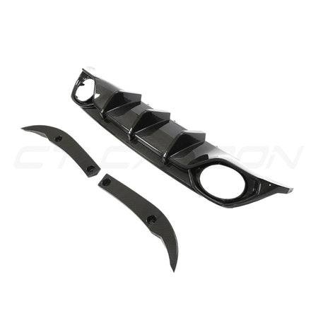 AUDI RS3 8Y 2022-2024 SALOON CARBON FIBRE DIFFUSER - CT DESIGN-Diffuser-CT CARBON-CT Carbon - High-quality carbon fiber and gloss black aerodynamic parts for premium sports and luxury vehicles.
