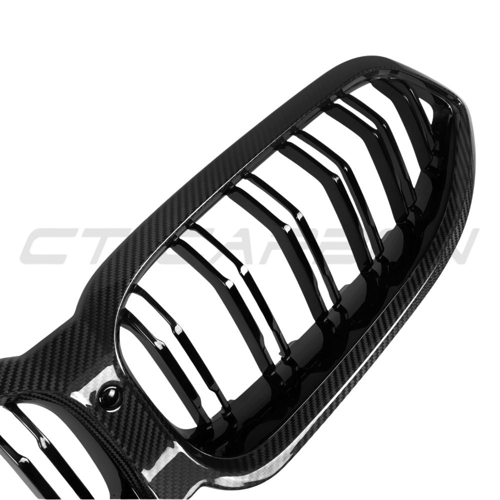 BMW 8 SERIES G14/G15/G16 LCI 2023+ CARBON FIBRE DOUBLE SLAT GRILLE-Accessories-CT CARBON-CT Carbon - High-quality carbon fiber and gloss black aerodynamic parts for premium sports and luxury vehicles.