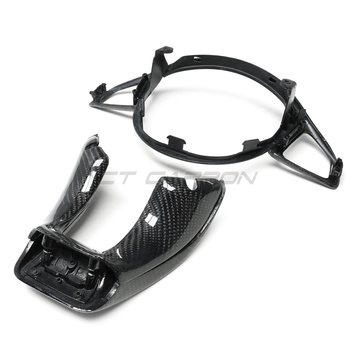 MERCEDES AMG CARBON FIBRE STEERING WHEEL TRIM-Accessories-CT CARBON-CT Carbon - High-quality carbon fiber and gloss black aerodynamic parts for premium sports and luxury vehicles.