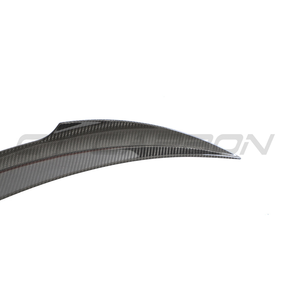 TESLA MODEL 3 2023+ CARBON FIBRE SPOILER - V2-Spoiler-CT CARBON-CT Carbon - High-quality carbon fiber and gloss black aerodynamic parts for premium sports and luxury vehicles.