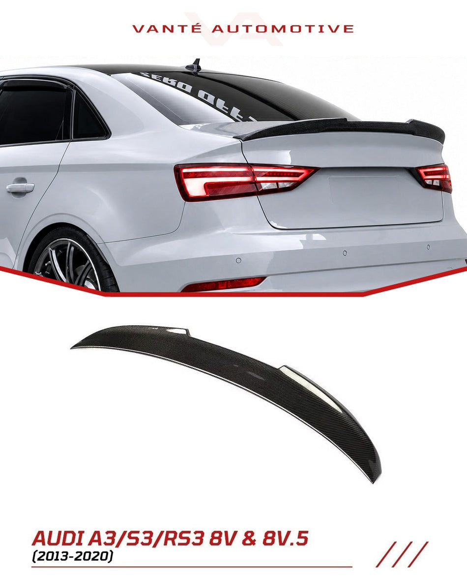 Audi A3/S3/RS3 8V Sedan Carbon Fiber Rear Wing Spoiler