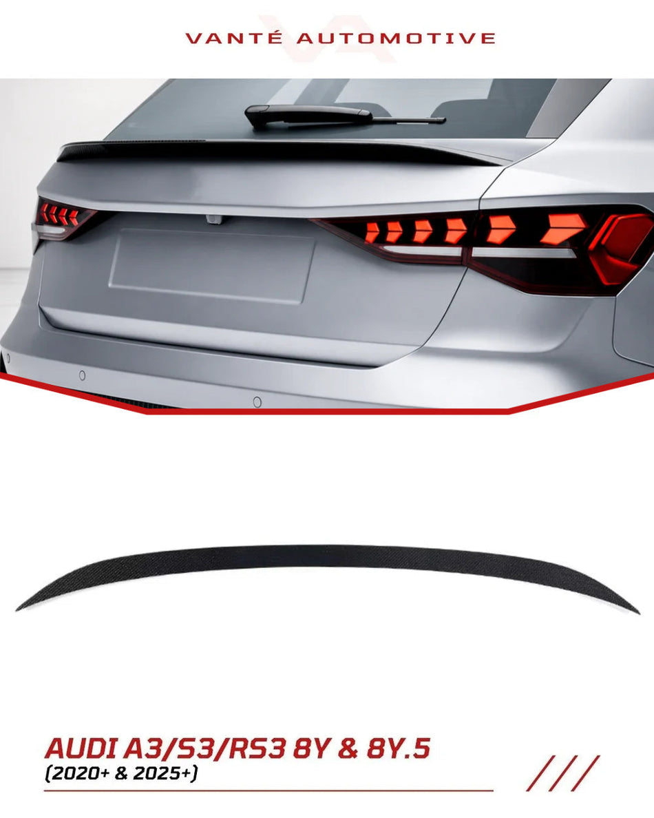 Audi A3/S3/RS3 8Y Carbon Fiber Rear Mid Spoiler Wing Sportback
