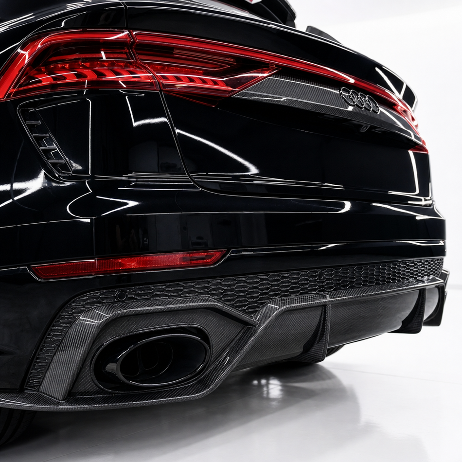 Audi RSQ8 4M Carbon Fiber Replacement Rear Bumper Diffuser