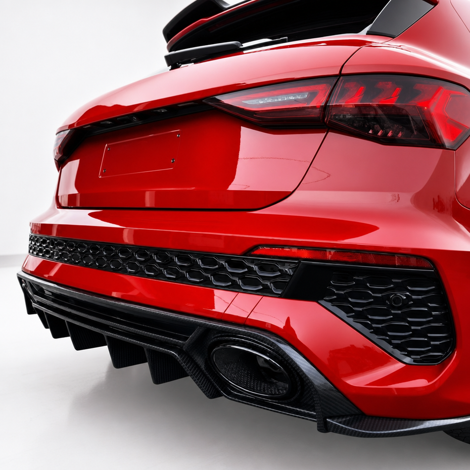 Audi RS3 8Y 2021+ Carbon Fiber Rear Diffuser Kit V2