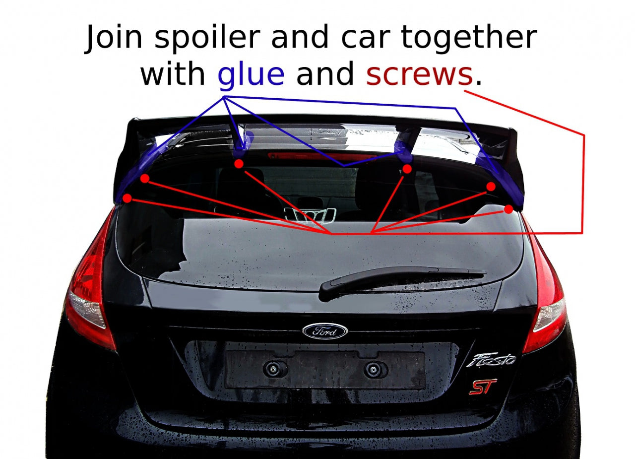 Maxton Design Roof Spoiler (Focus RS Look) Ford Fiesta MK7 - FO-FI-7-RS-D2FP - Image 8