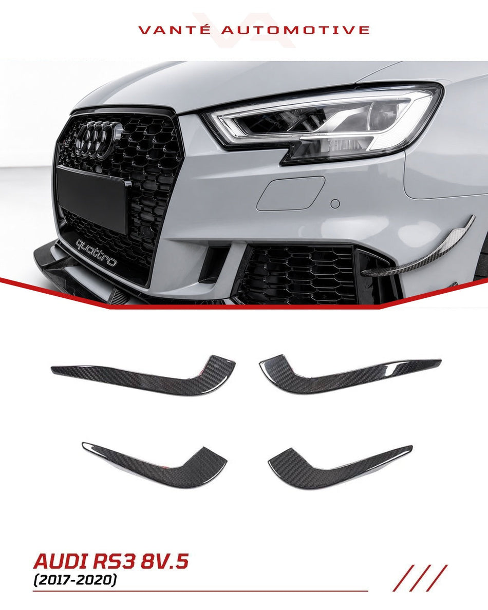 Audi RS3 8V.5 Carbon Fiber Front Bumper Canards