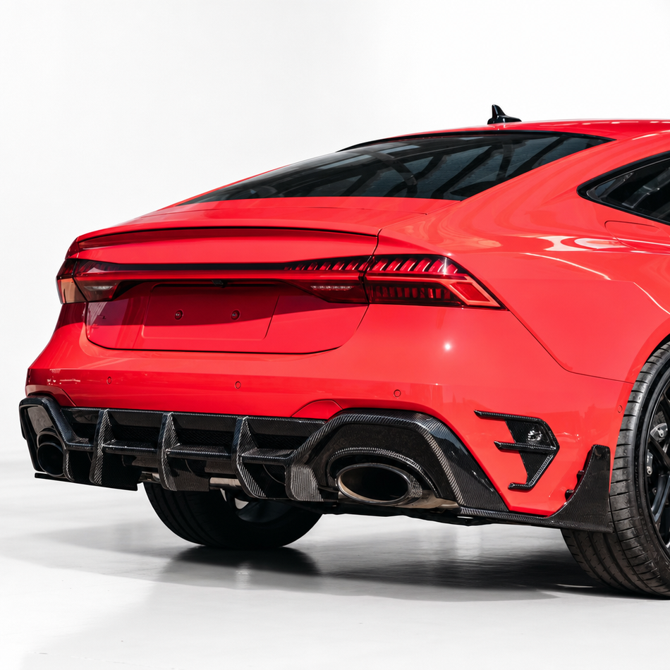 Audi RS6/RS7 C8 Carbon Fiber Rear Bumper Diffuser Lip V2