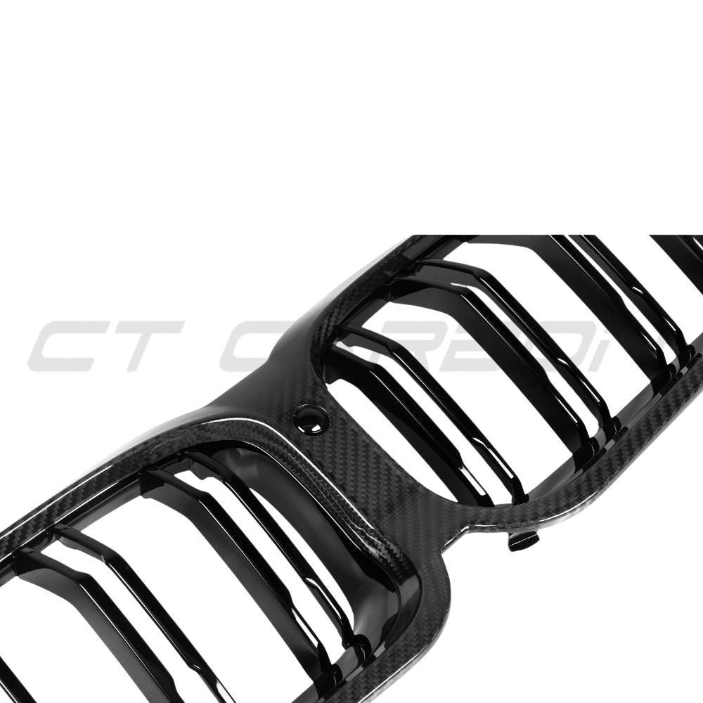 BMW 8 SERIES G14/G15/G16 LCI 2023+ CARBON FIBRE DOUBLE SLAT GRILLE-Accessories-CT CARBON-CT Carbon - High-quality carbon fiber and gloss black aerodynamic parts for premium sports and luxury vehicles.