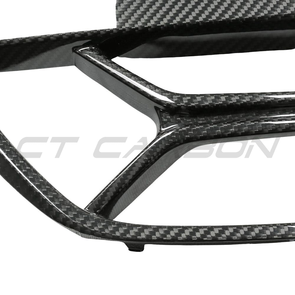 BMW 4 SERIES 2020+ G22/G23 CARBON FIBRE CSL GRILLE - WITH ACC-Grille-CT CARBON-CT Carbon - High-quality carbon fiber and gloss black aerodynamic parts for premium sports and luxury vehicles.