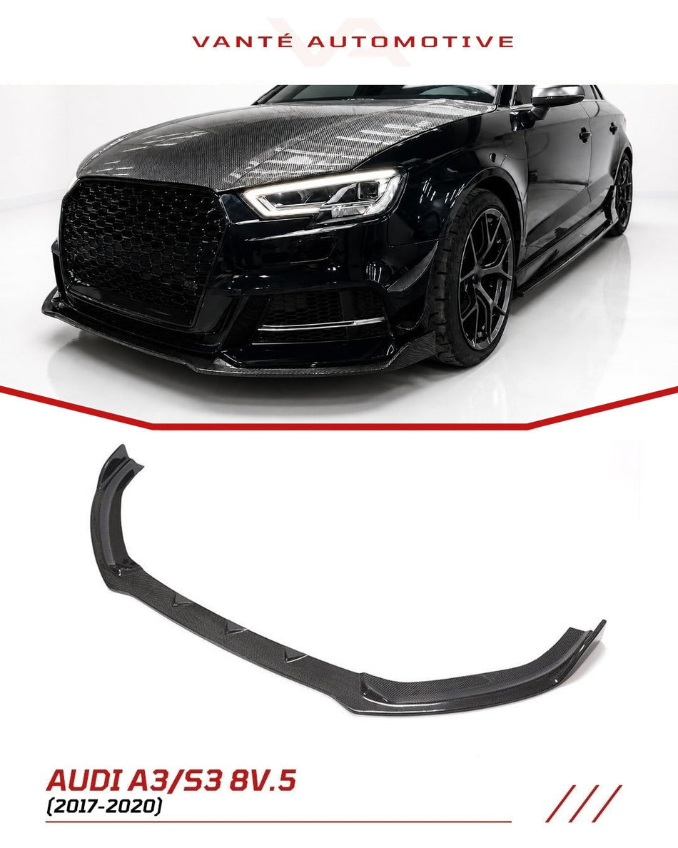 Audi A3 S-Line & S3 Sedan 8V.5 Carbon Fiber Front Splitter Lip