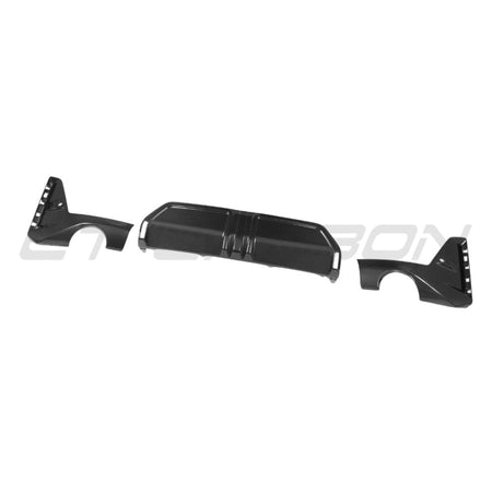 BMW 3 SERIES G20/G21 CARBON FIBRE DIFFUSER - ROUND TIPS - MP-Diffuser-CT CARBON-CT Carbon - High-quality carbon fiber and gloss black aerodynamic parts for premium sports and luxury vehicles.