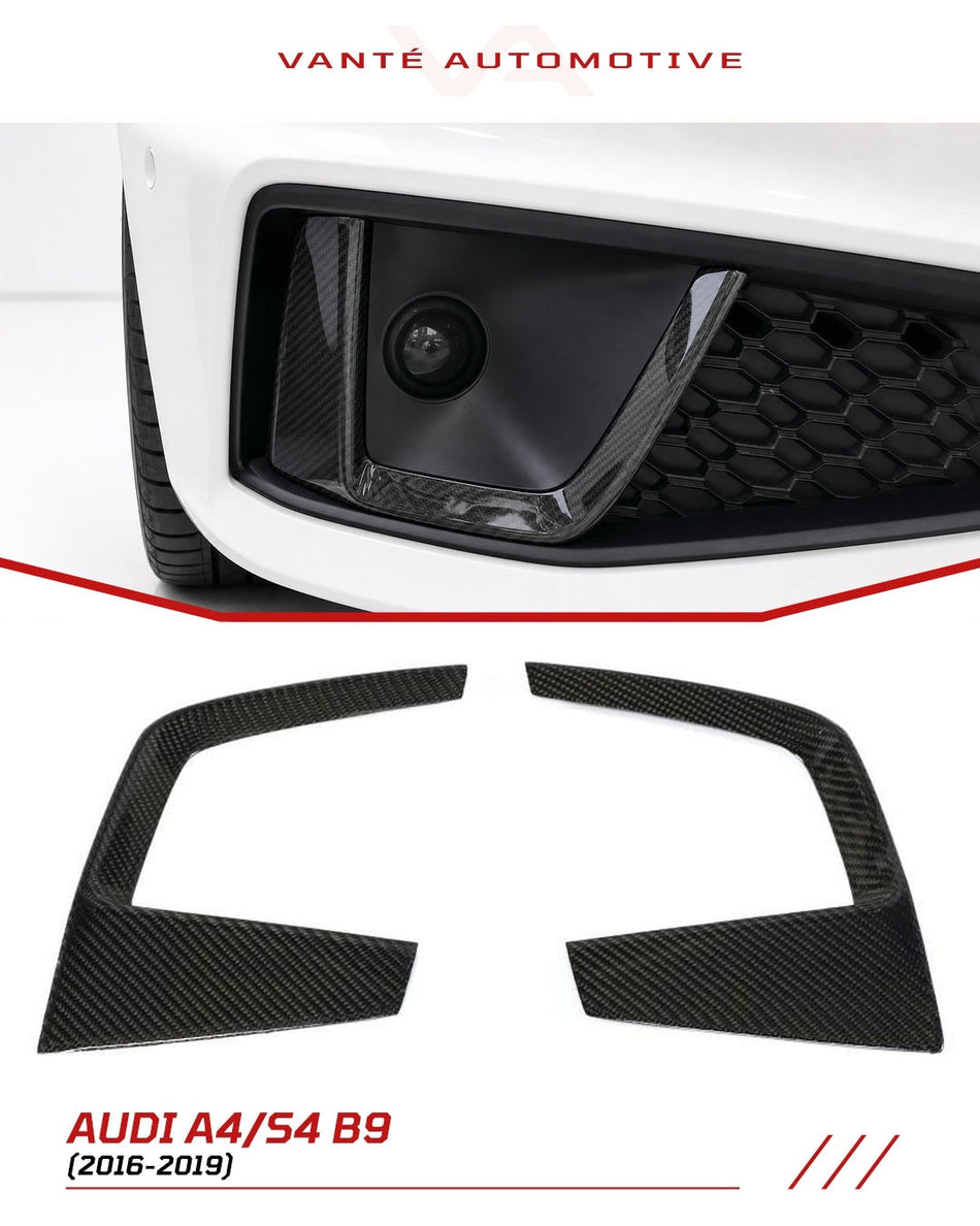 Audi A4 S-Line/S4 B9 Carbon Fibre Front Fog Lamp Vent Trims