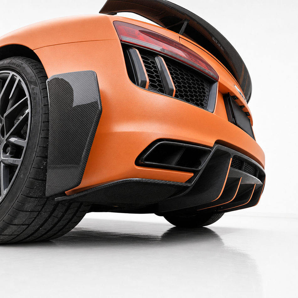 Audi R8 4S Carbon Fiber Rear Bumper Splitter