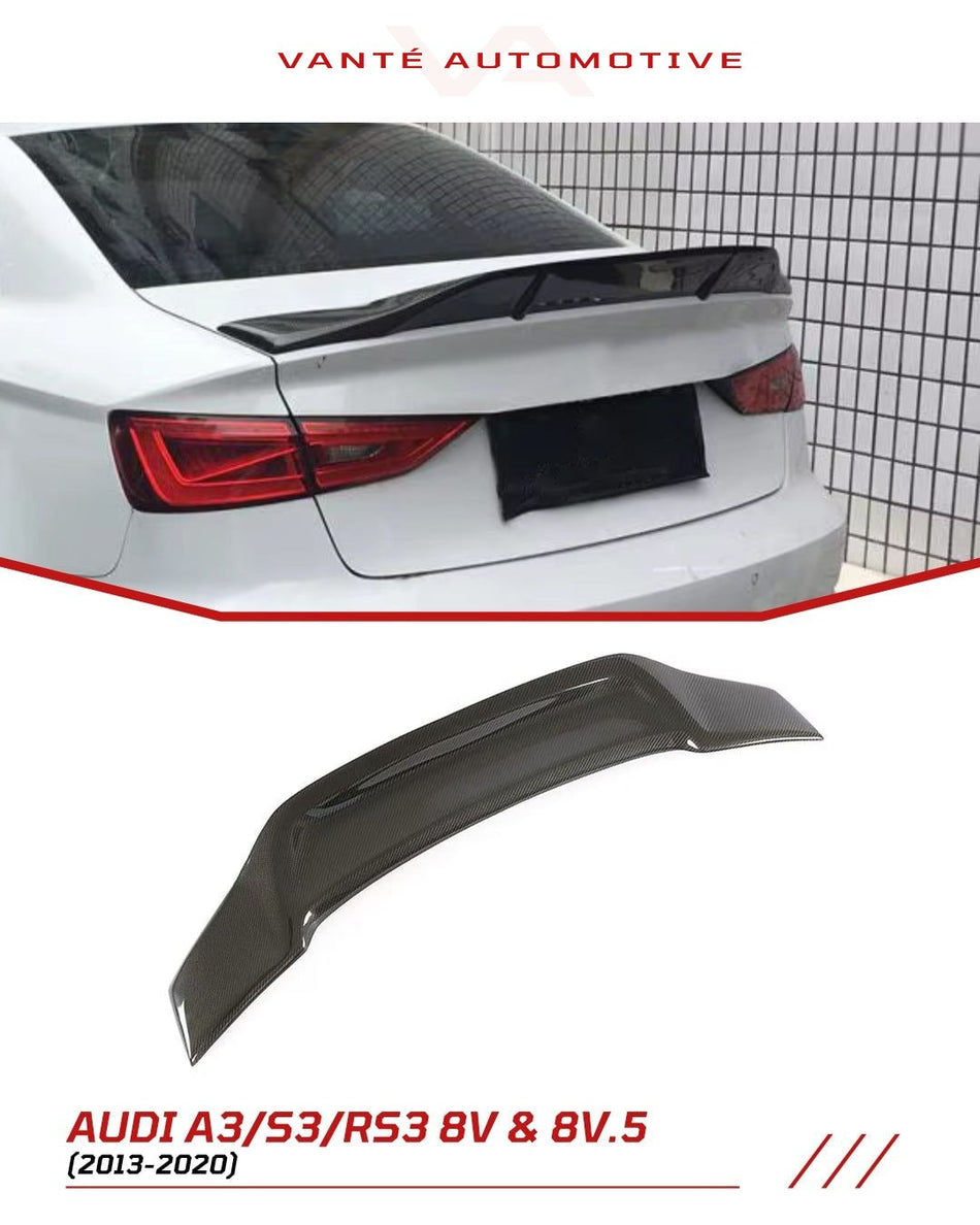 Audi A3/S3/RS3 8V and 8V.5 Sedan Carbon Fiber Rear Wing Spoiler V2