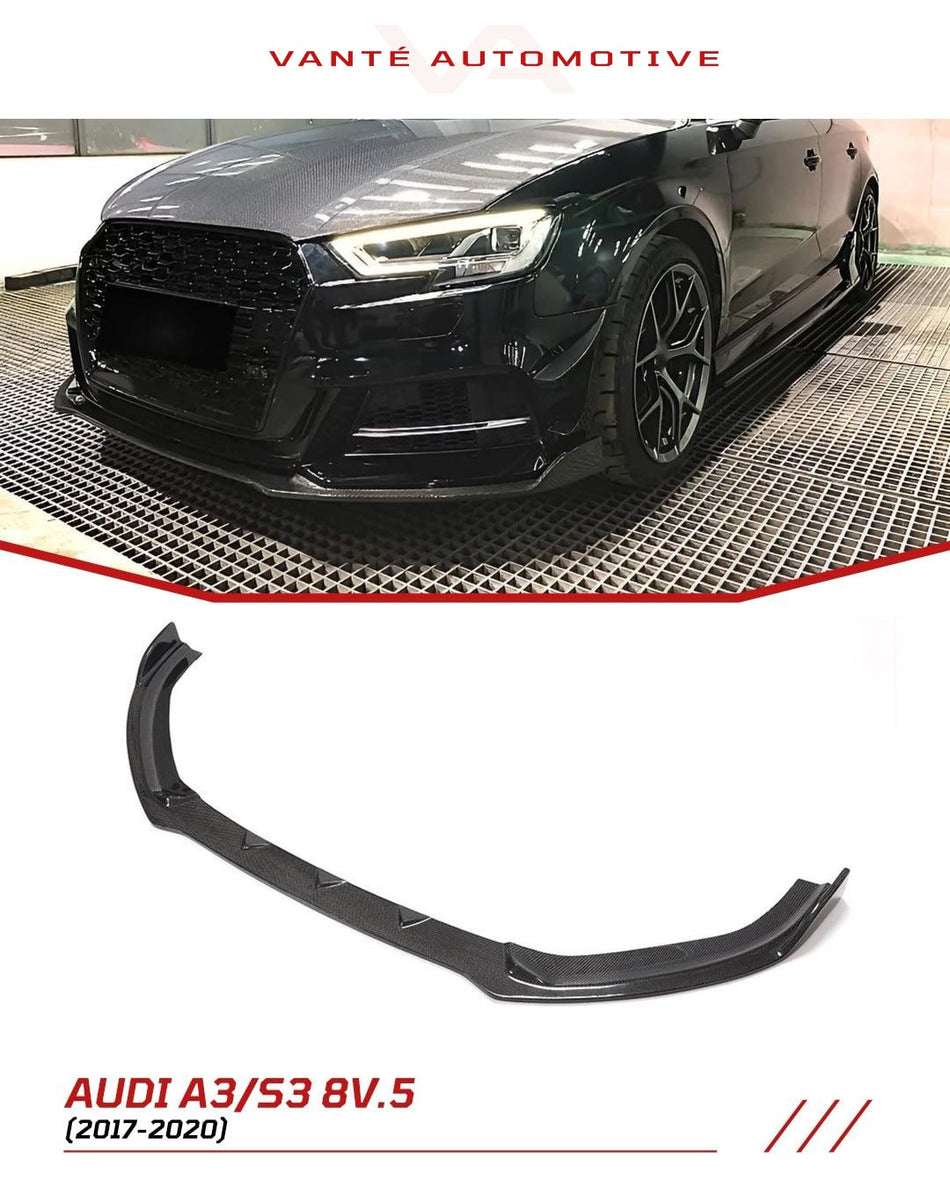 Audi A3 S-Line & S3 Sedan 8V.5 Carbon Fiber Front Splitter Lip