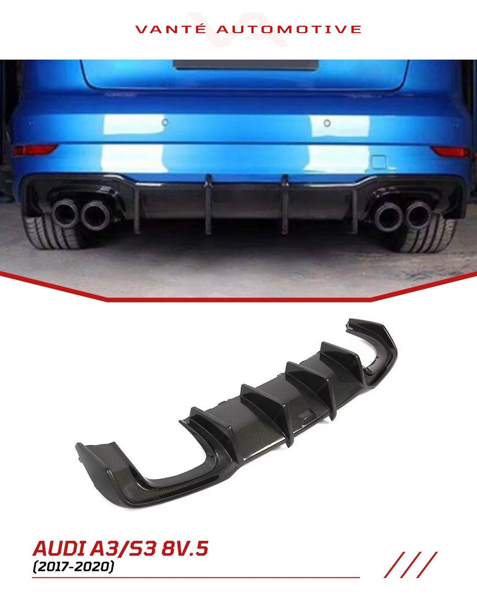 Audi A3 S-Line/S3 8V.5 Carbon Fiber Rear Diffuser V2