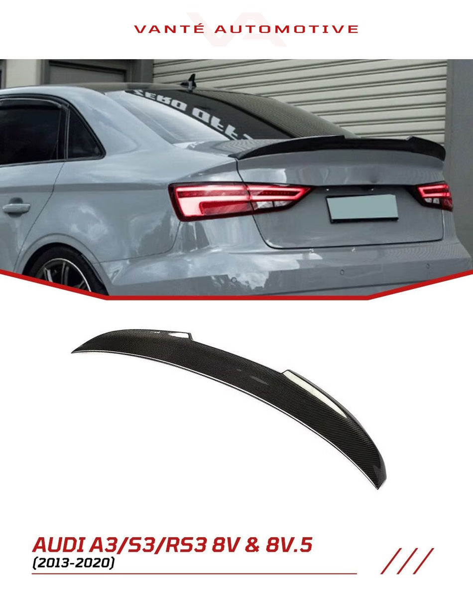 Audi A3/S3/RS3 8V Sedan Carbon Fiber Rear Wing Spoiler