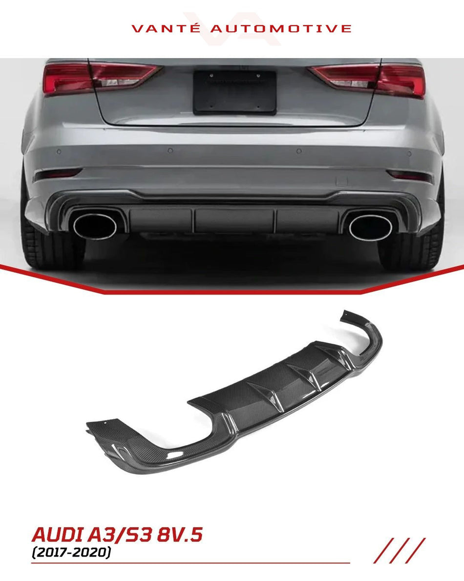 Audi A3 S-Line & S3 8V.5 Sedan Carbon Fiber Rear Diffuser V1