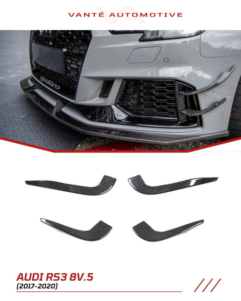 Audi RS3 8V.5 Carbon Fiber Front Bumper Canards