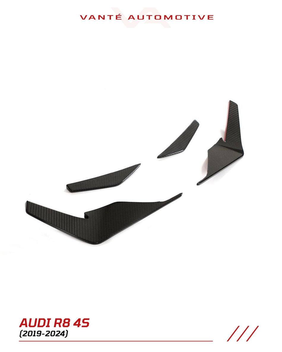 Audi R8 4S FL Carbon Fiber Front Bumper Canards V2