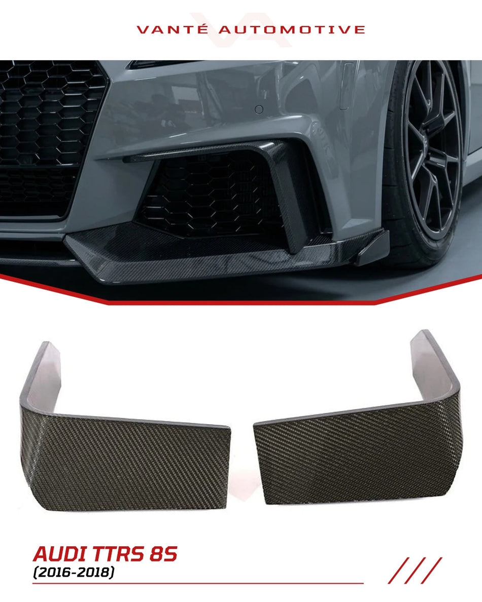 Audi TTRS 8S Carbon Fiber Front Fog Light Cover Splitter Canards