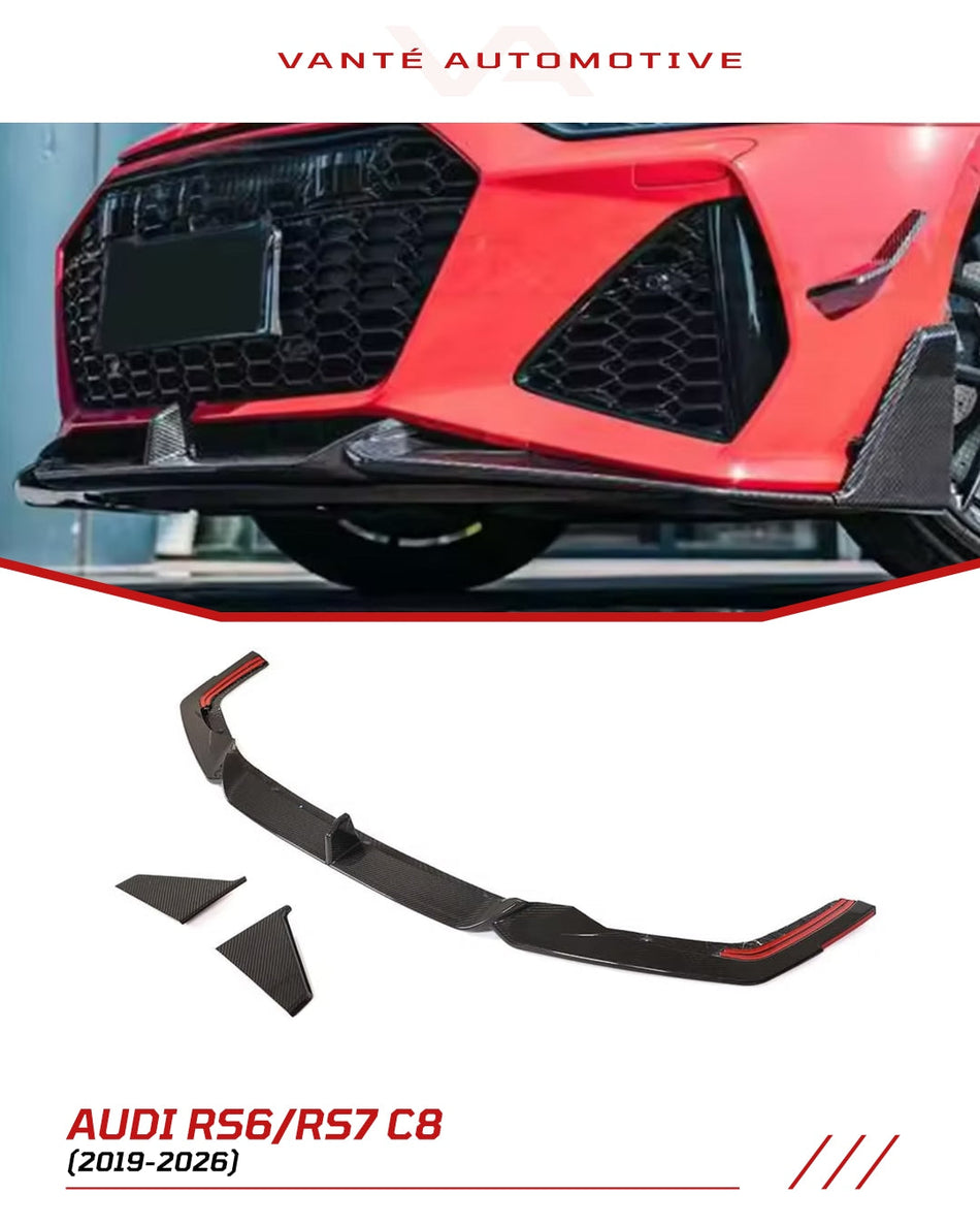 Audi RS6/RS7 C8 Carbon Fiber Front Splitter Lip V2