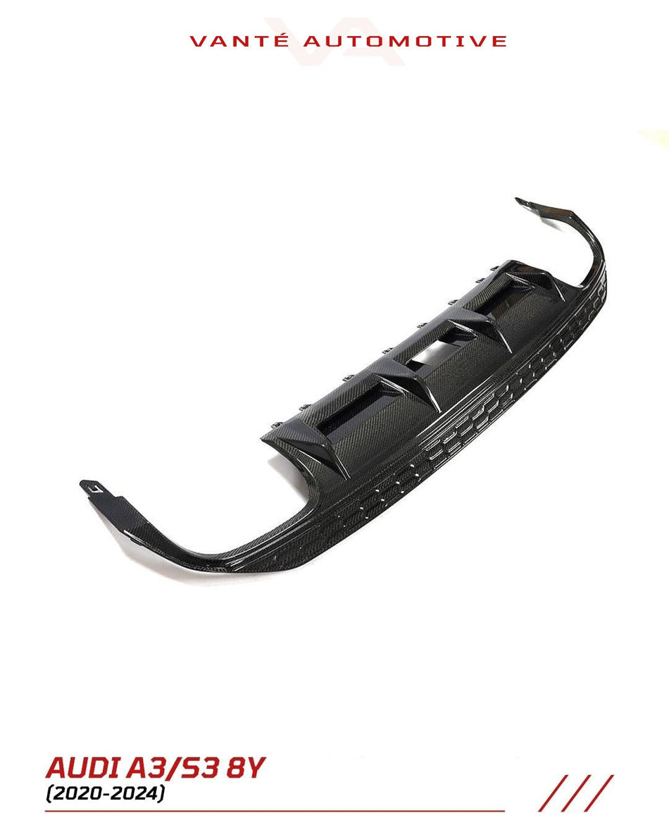 Audi A3/S3 8Y Carbon Fiber Rear Diffuser V2
