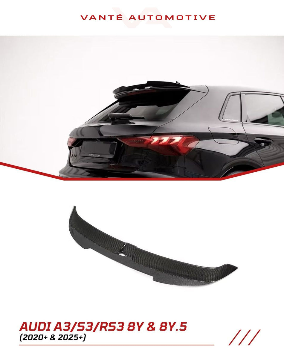 Audi A3/S3/RS3 8Y Carbon Fiber Rear Spoiler Wing V2