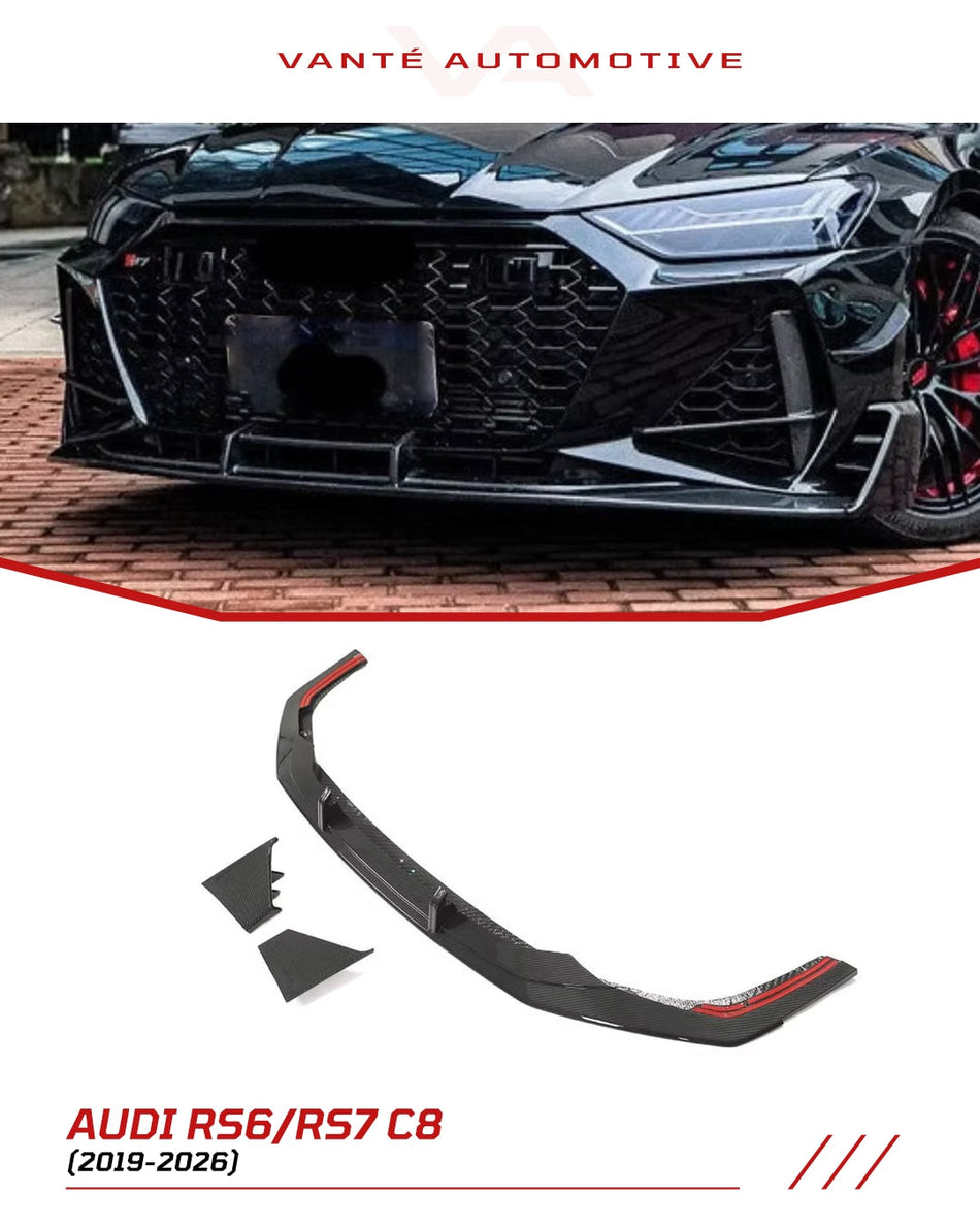 Audi RS6/RS7 C8 Carbon Fiber Front Splitter Lip V3