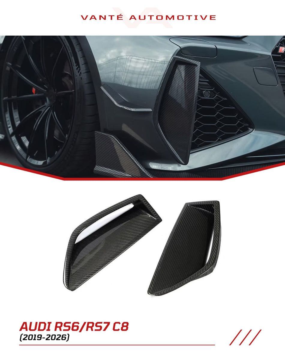 Audi RS6/RS7 C8 Carbon Fiber Front Bumper Scoop Trims