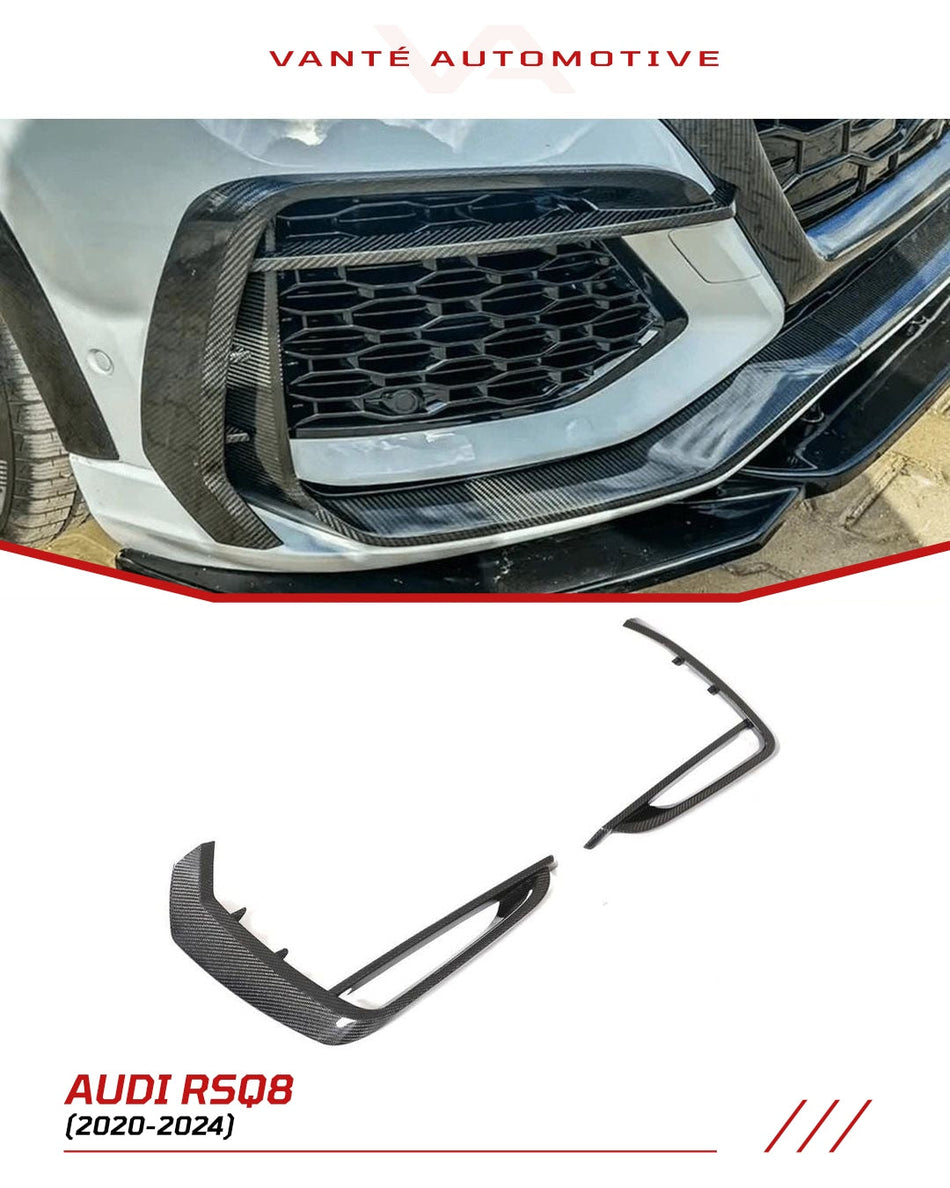 Audi RSQ8 4M Carbon Fiber Front Canards/Bumper Trim/Foglamp Covers