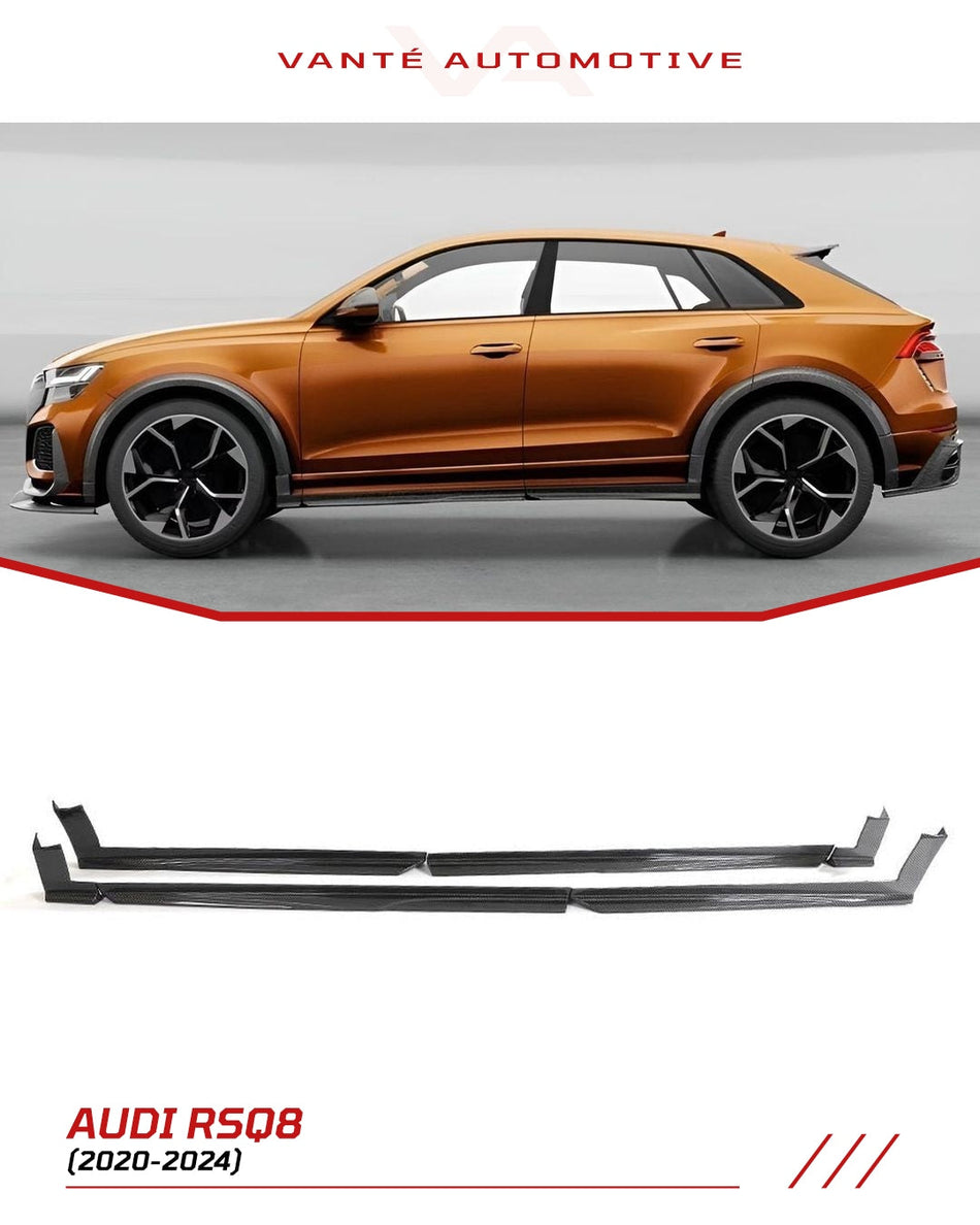 Audi RSQ8 4M Carbon Fiber Side Skirts Extensions Lip Body Kit