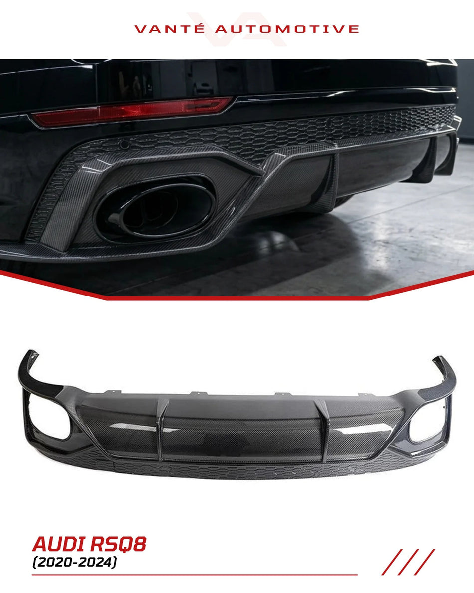 Audi RSQ8 4M Carbon Fiber Replacement Rear Bumper Diffuser