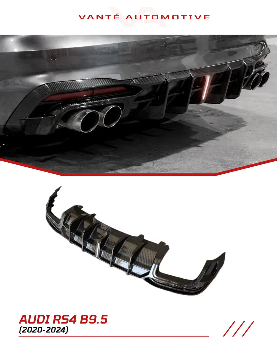 Audi S4/RS4 B9.5 Carbon Fiber Rear Diffuser V1