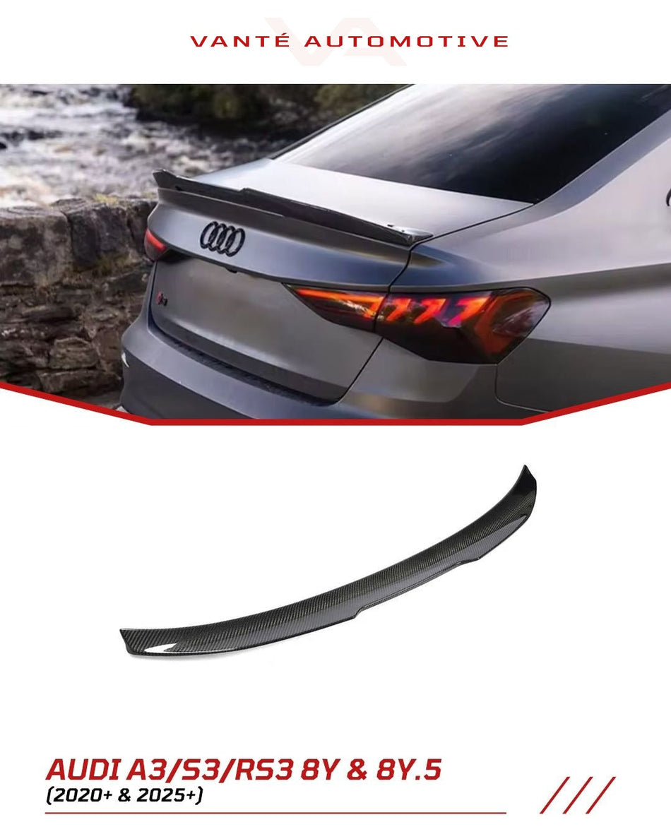 Audi A3/S3/RS3 8Y Carbon Fiber Rear Spoiler/Wing OEM Style Sedan