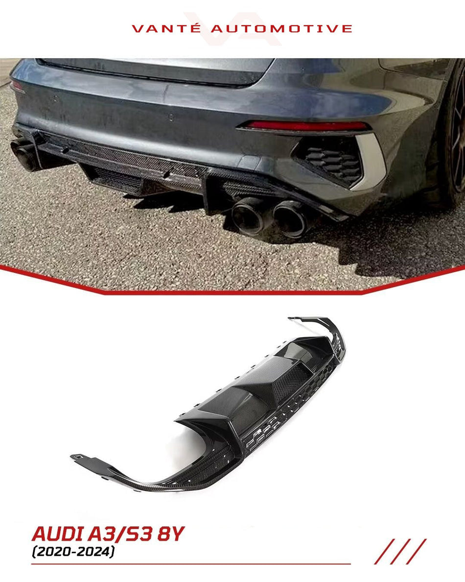 Audi S3 8Y 2021+ Carbon Fiber Rear Diffuser